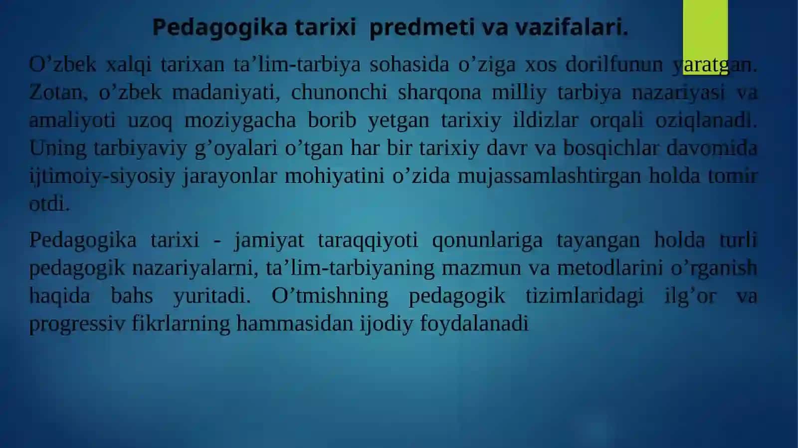 Pedagogika tarixi-fan si. Ibtidoiy jamaat tarbiya 2