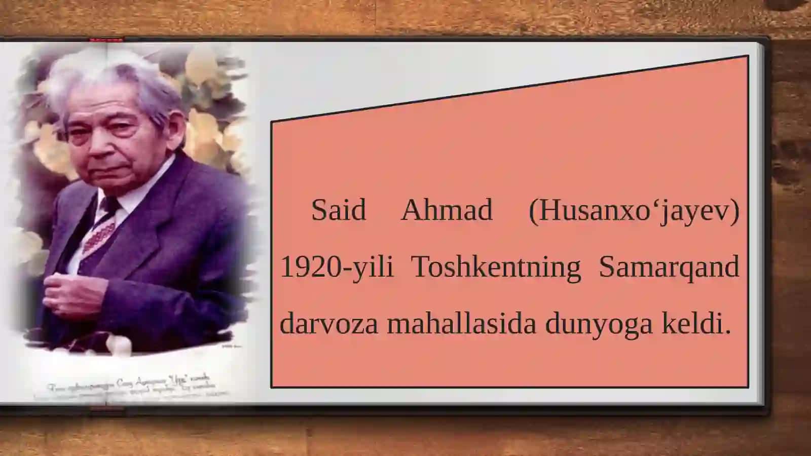 10-sinf Adabiyot fanidan Said Ahmad hayoti va ijodi dars taqdimoti 2