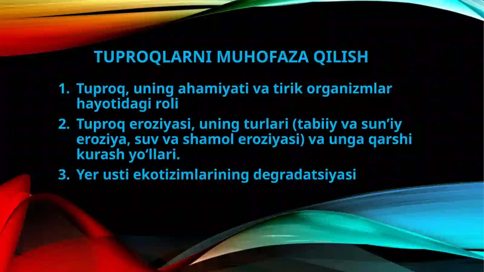 Ekologiya fanidan tayyorlangan mustaqil ishi 2