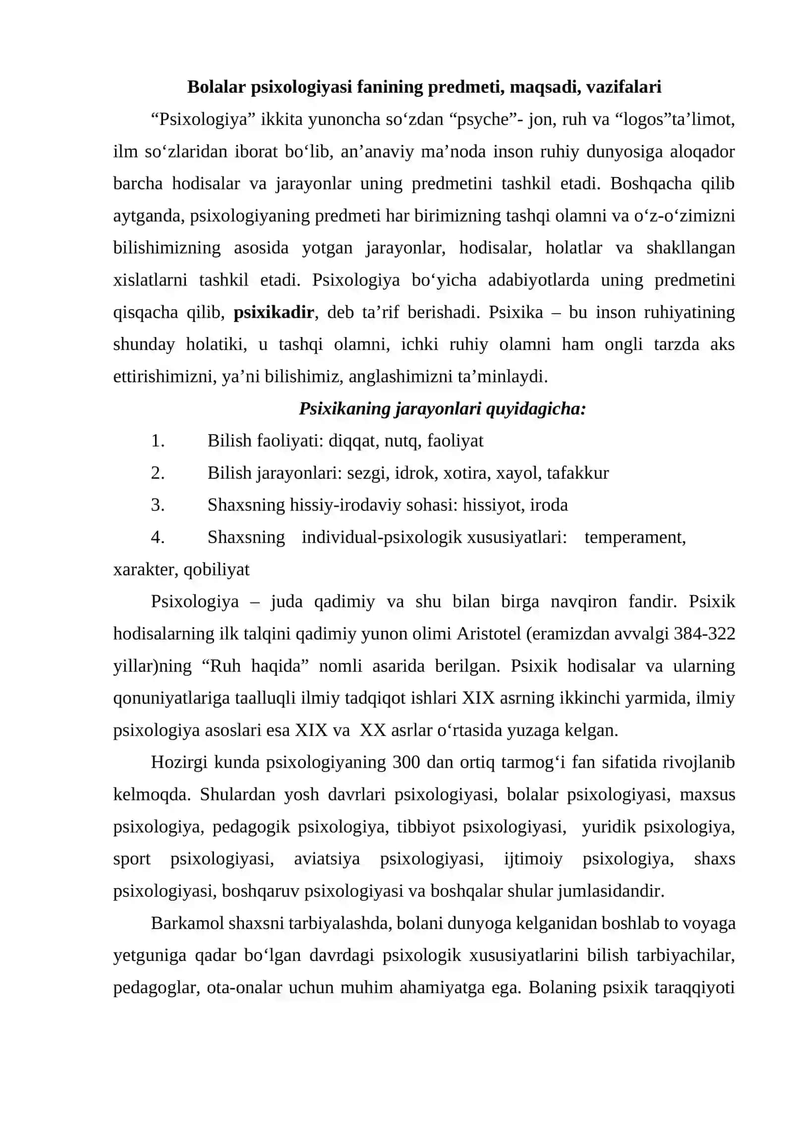 Bolalar psixologiyasining umumiy masalalari 2