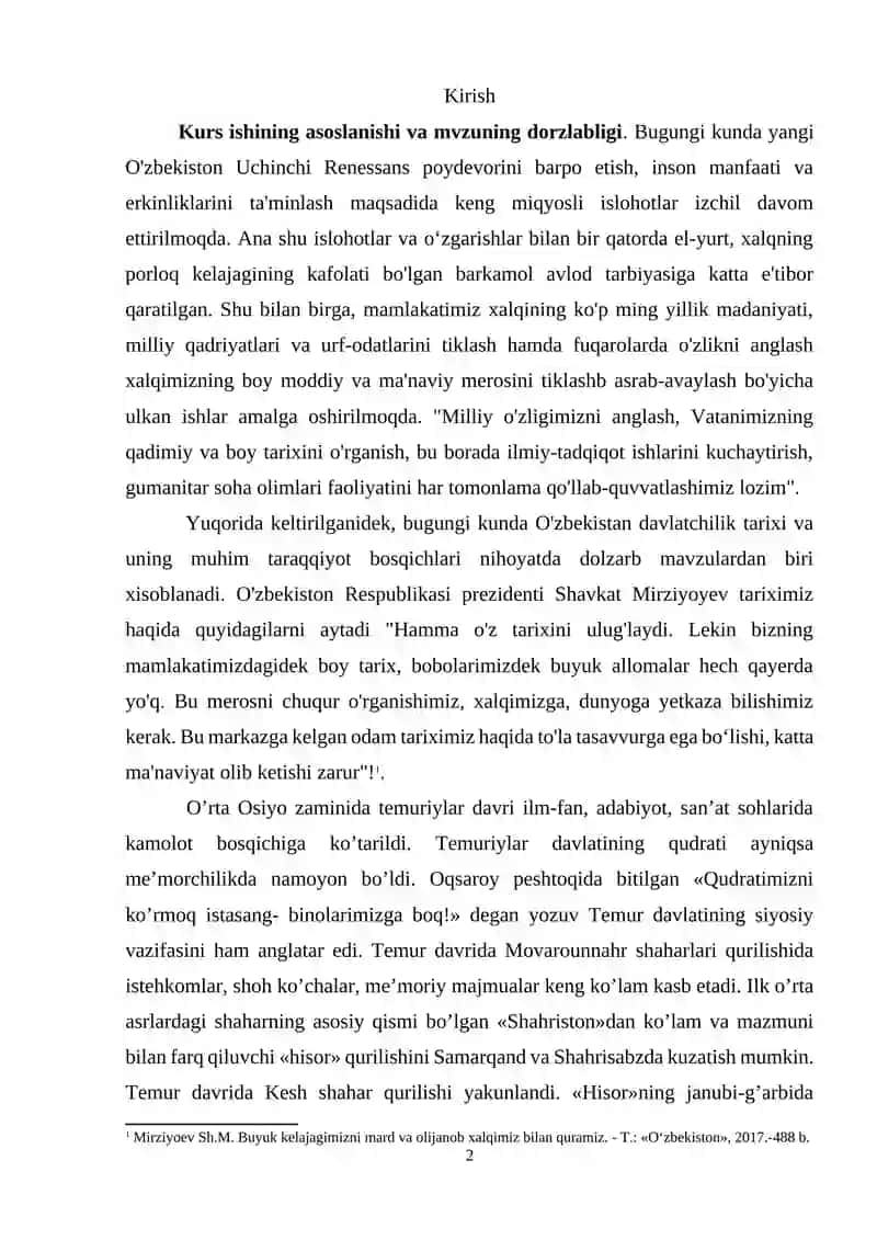 Amir Temur davri me'morchiligi va shaharsozligi 2