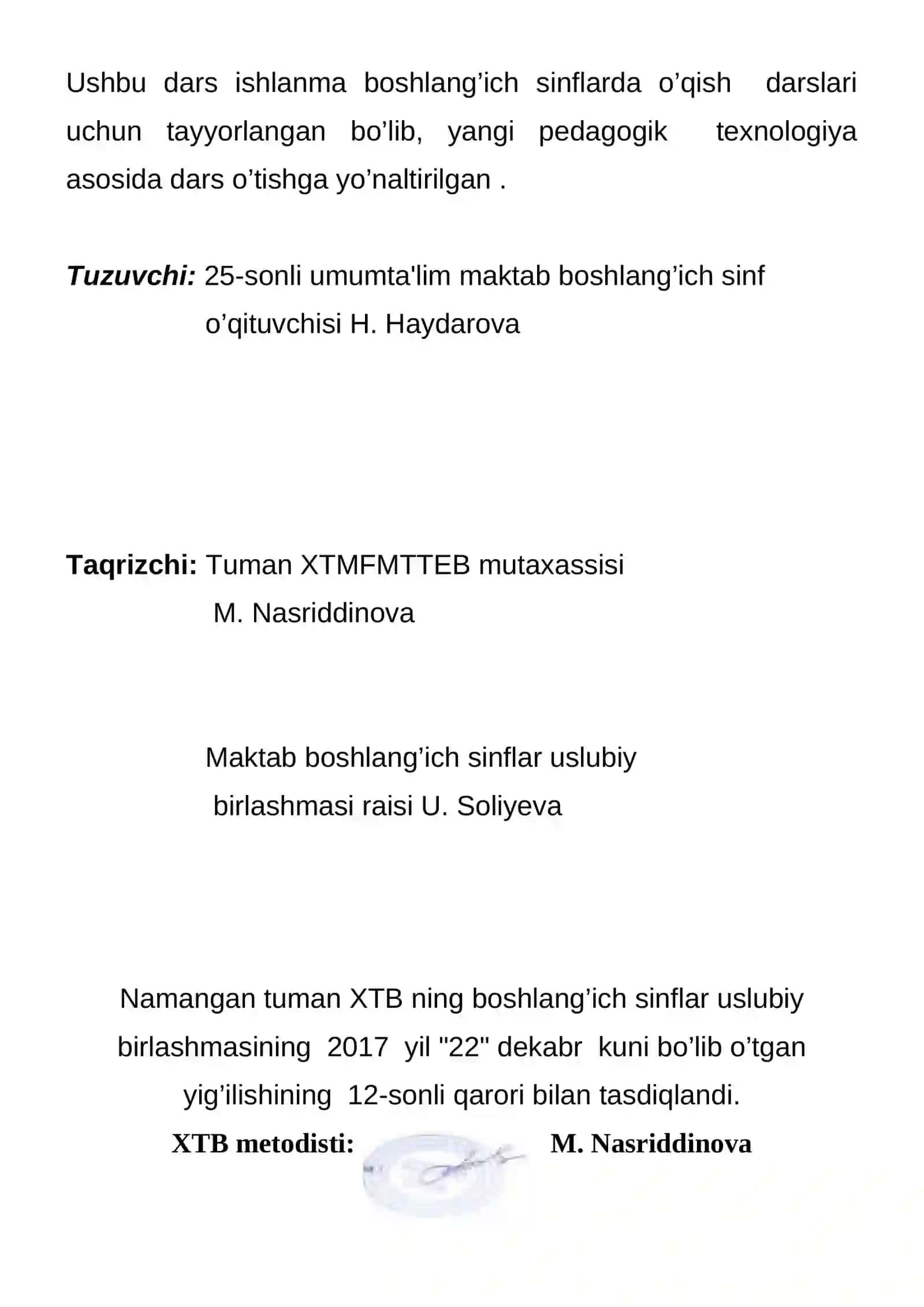 3-sinf Ona tili Sifat so'z turkumi mavzuda dars ishlanma 2