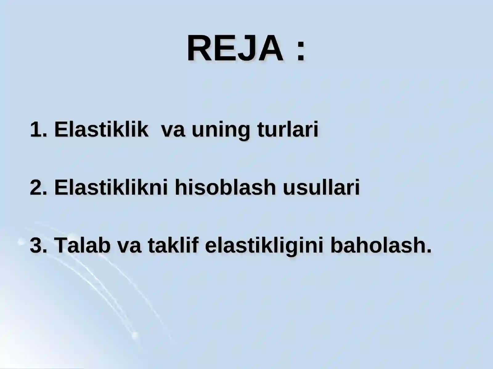 Talab va Taklif Elastikligi 2
