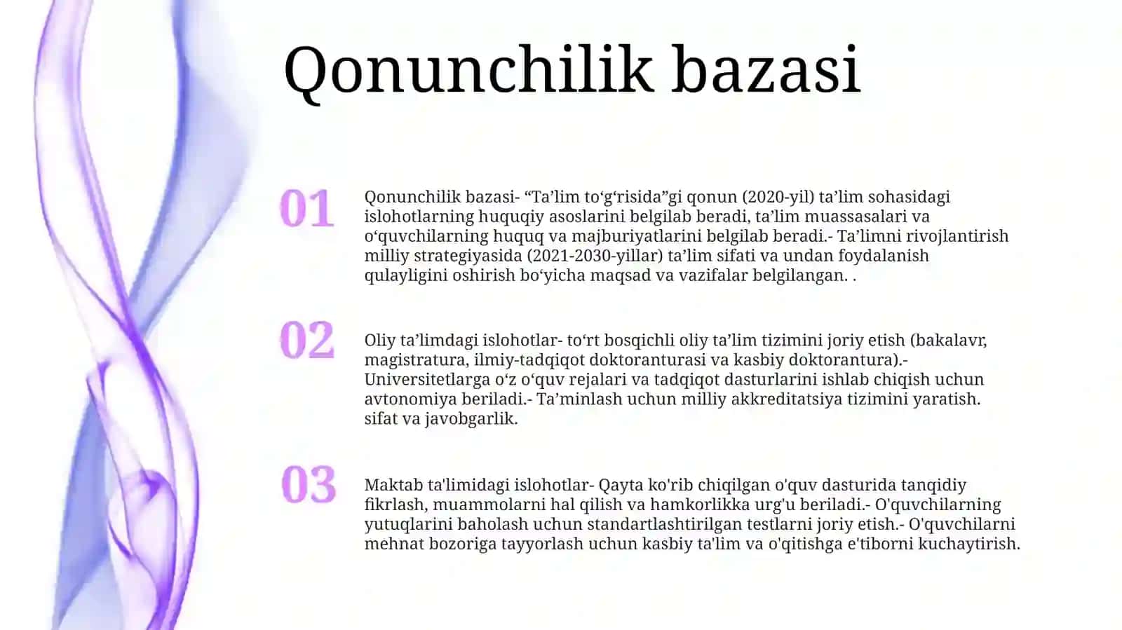O'Zbekiston Respublikasida Ta'Lim Sohasida Amalga Oshirilgan Islohatlar 2