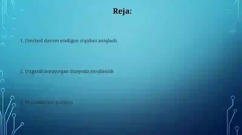 Umar bo'yi o'rganishning foydalari 2