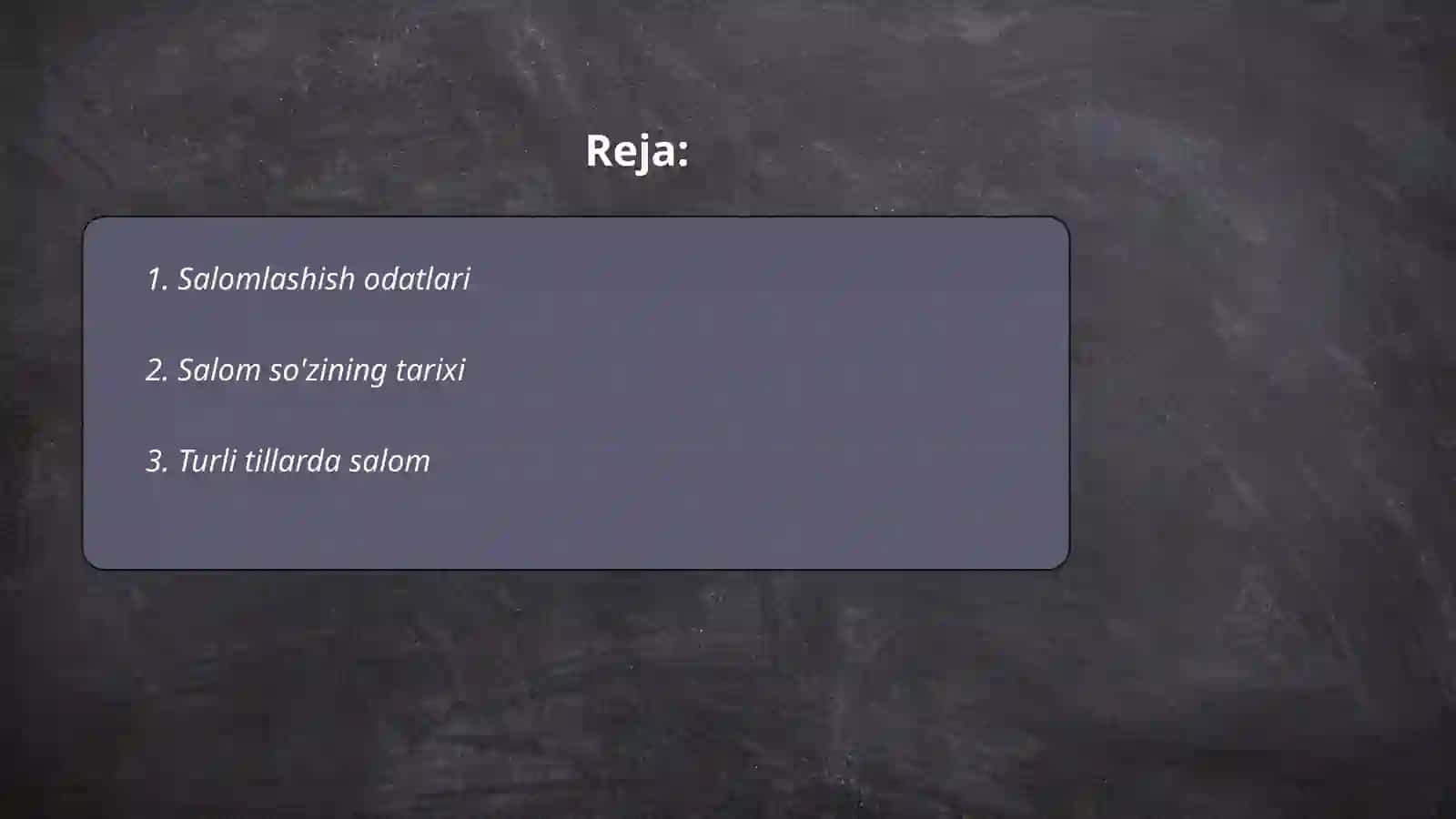 Salomlashish odatlari 2