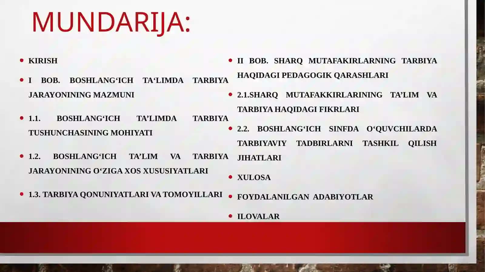 Boshlang‘ich ta’limda tarbiya jarayonining mazmuni va mohiyati 2