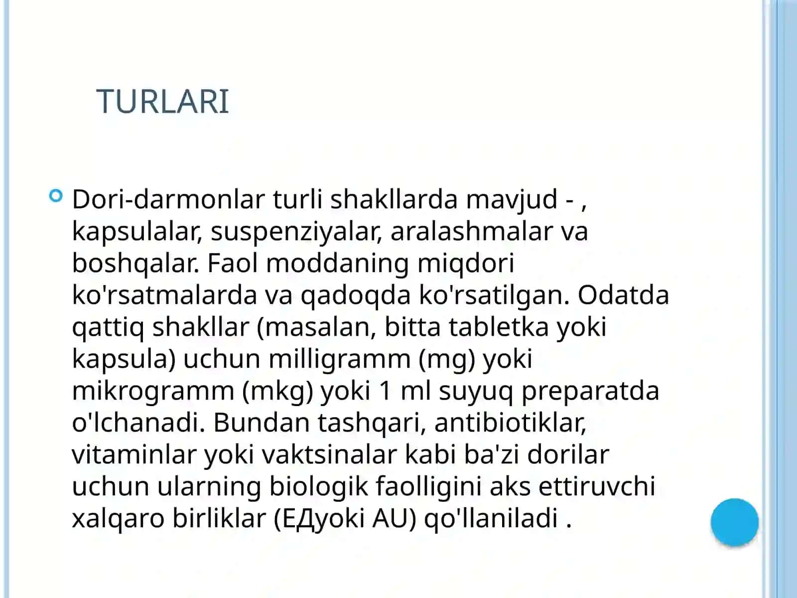 Dorivositalarini yuborishda dozalar ni hisoblash usullari 2
