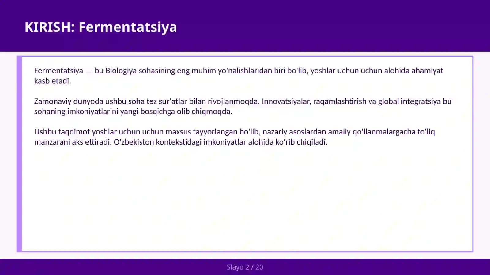 FERMENTATSIYA Bioreaktor 2