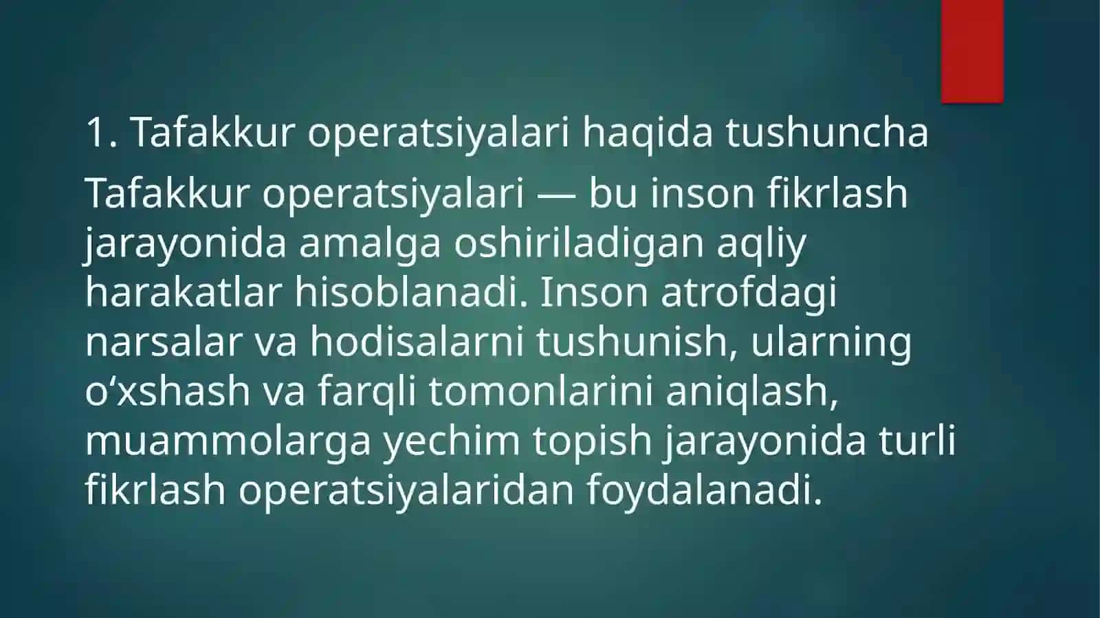 Tafakkur operatsiyalari 2