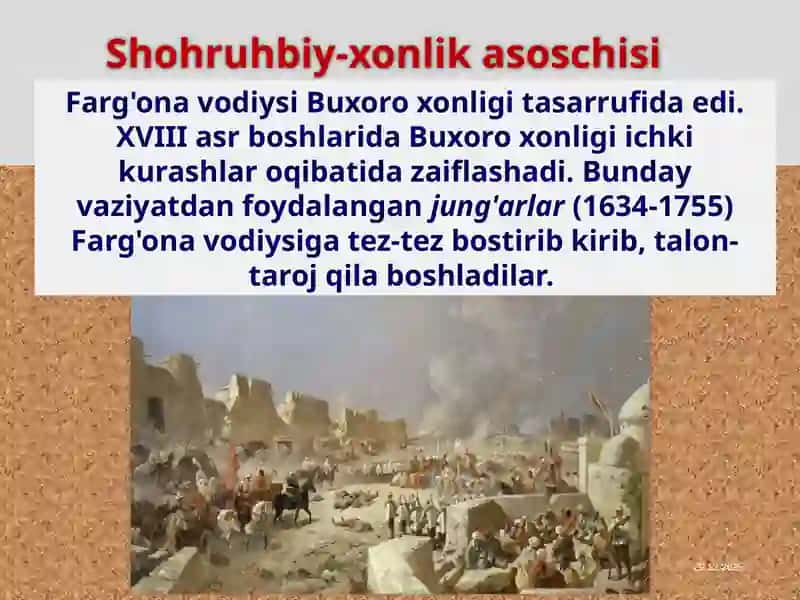 Qo‘qon xonligining tashkil topishi va siyosiy tarixi (XVIII–XIX asrning birinchi yarmi). 2