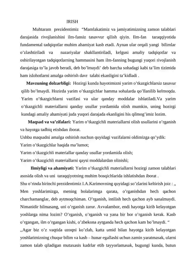 Yarim o’tkazgich materiallarini olish usullari 2