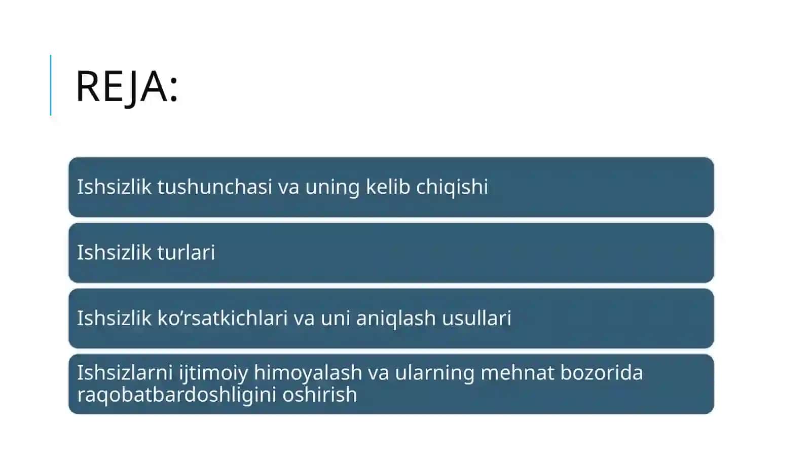 Mehnat munosabatlarida ishsizlik 2