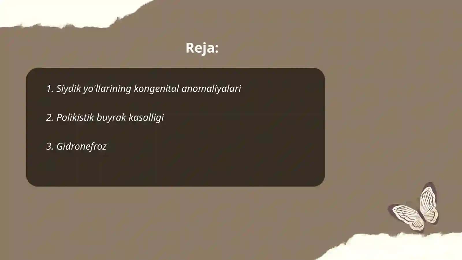 Siydik ayiruv a'zolarining rivojlanish nuqsonlari 2