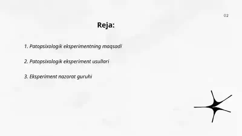Patopsixologik eksperimentning oʻziga xos xususiyati 2
