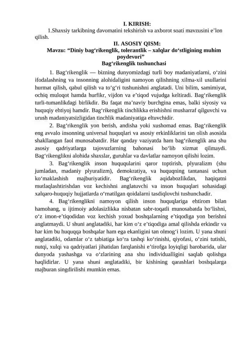 Diniy bag‘rikenglik, tolerantlik – xalqlar do‘stligining muhim poydevori 2