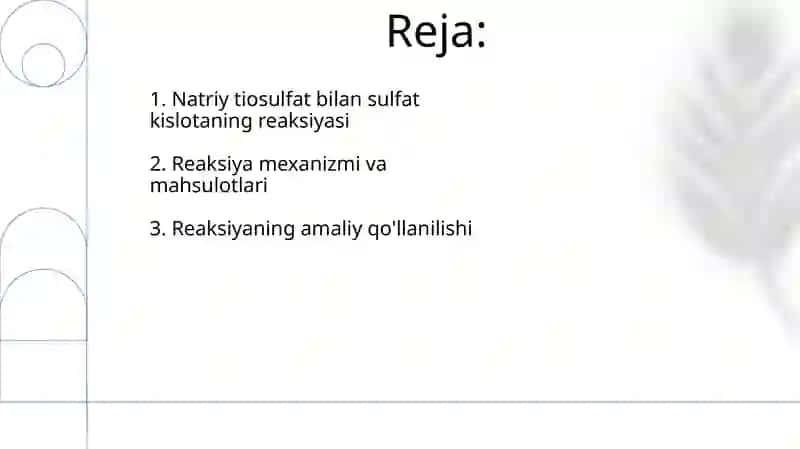 Natriy tiya sulfatni,sulfat kislota bilan tasirlanishi 2
