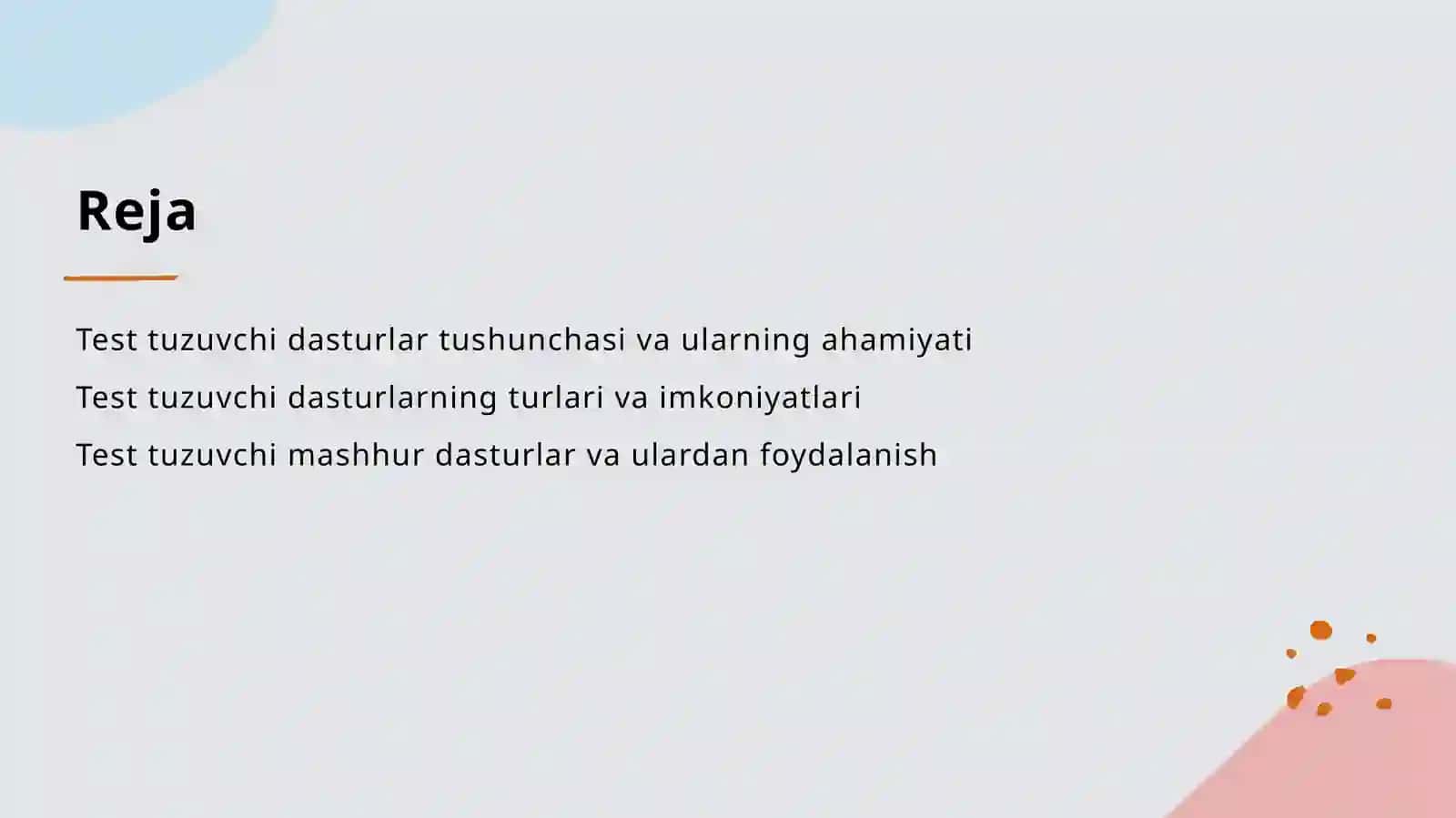 Test tuzuvchi dasturlar 2