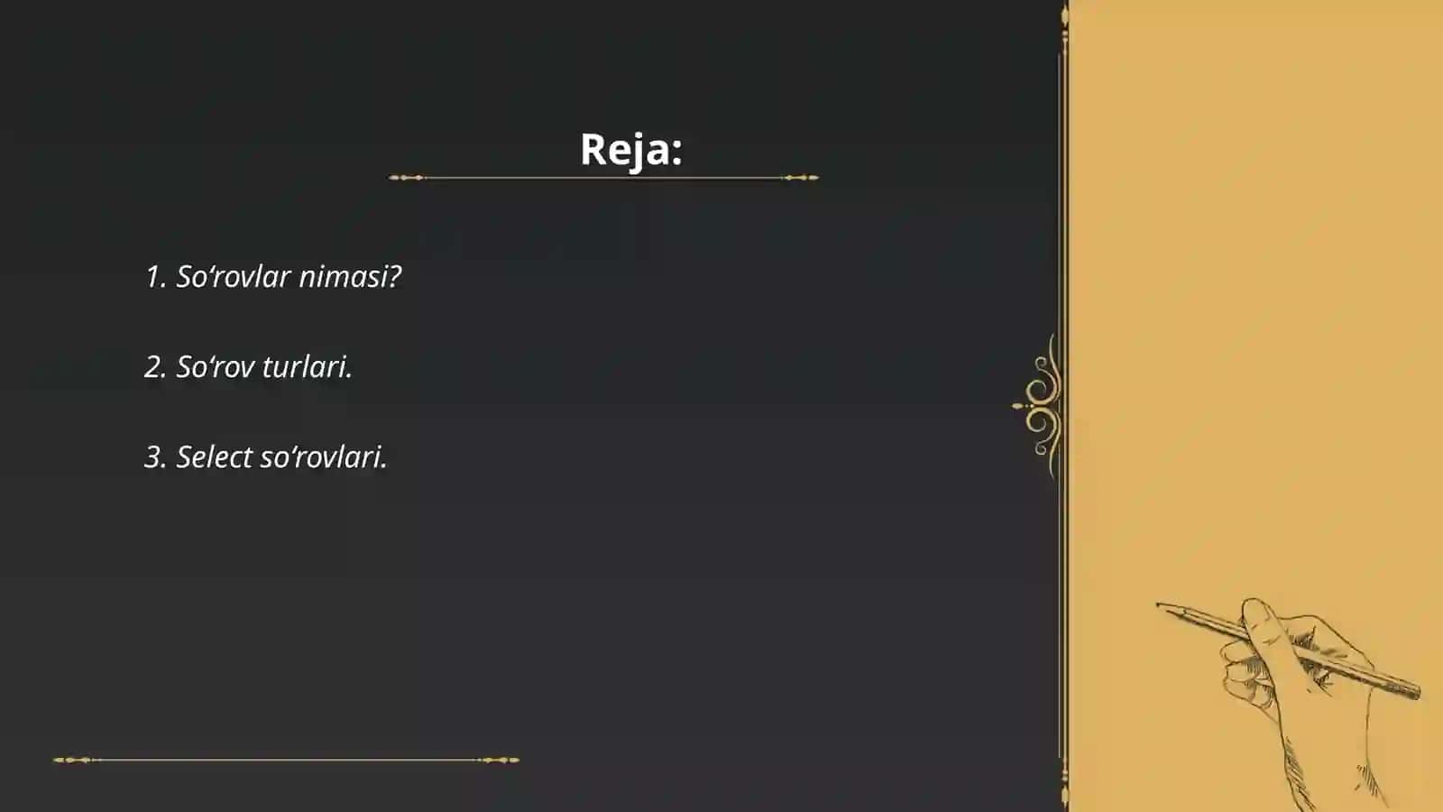 So'rovlar bilan ishlash 2