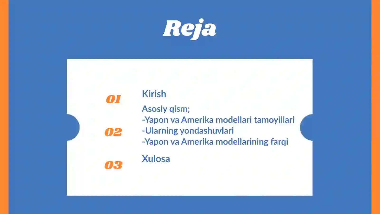 Menejmentning yapon va amerika modellari o`rtasidagi farq. 2