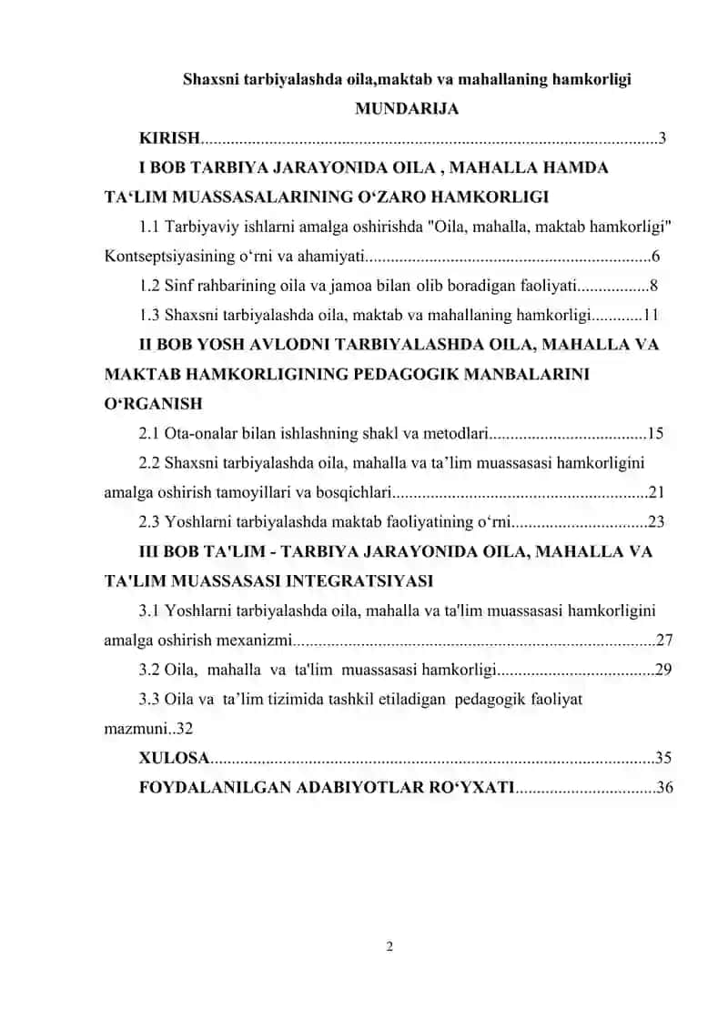 Shaxsni tarbiyalashda oila,maktab va mahallaning hamkorligi. 2