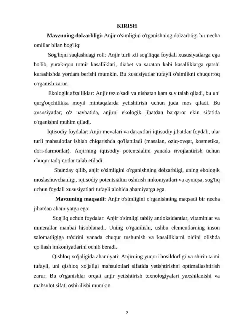 Anjir o'simligini o'rganish 2