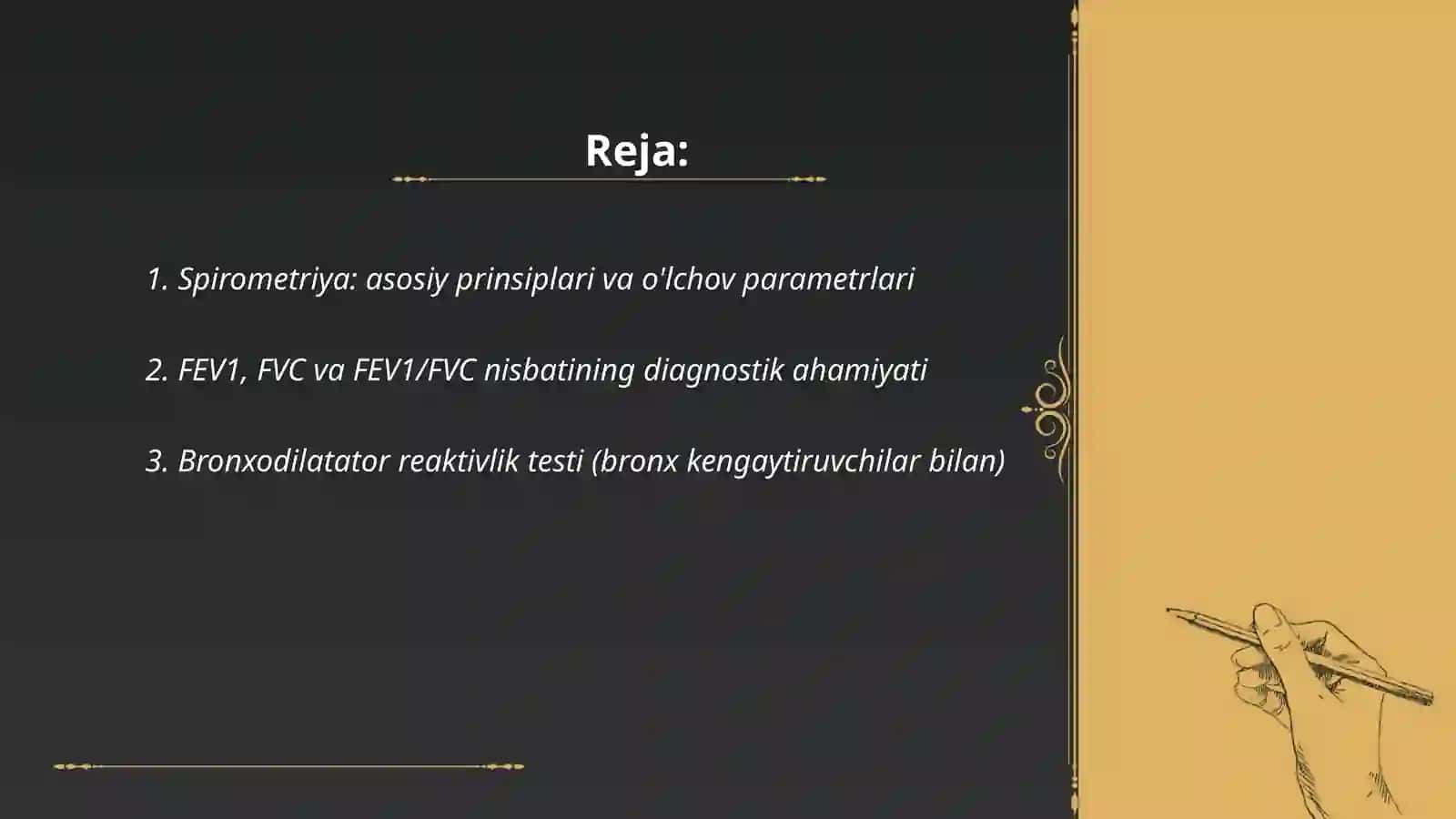 Spirometriya: asosiy prinsiplari va o'lchov parametrlari 2