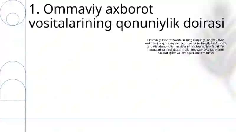 Ommaviy Axborot Vositalarining Huquqiy Faolyati 2