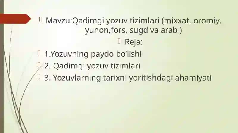 Qadimgi yozuv tizimlari sug'd oromiy mixxat yozuvlari 2