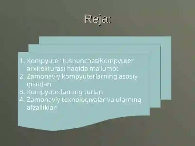 ZAMONAVIY KOMPYUTERLAR VA ULARNING ARXITEKTURASI 2