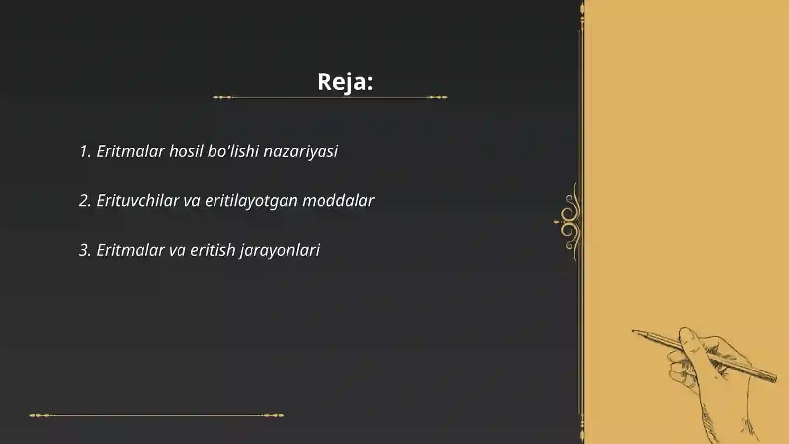 Eritmalar hosik bo'lishi va ularning konsentratsiyalari 2