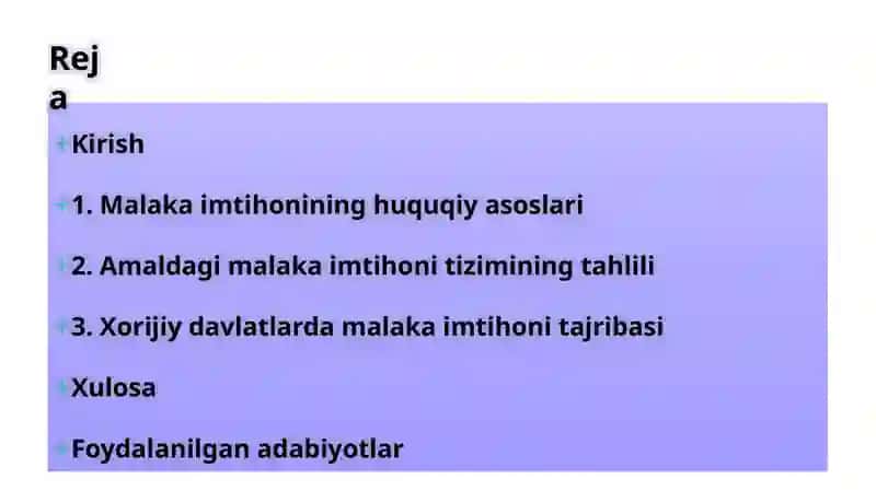 Malakaimtihoni qabul qilishni takomillashtirishim koniyatları 2