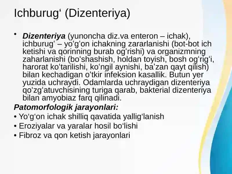 Ichburug‘ (Dizenteriya) 2