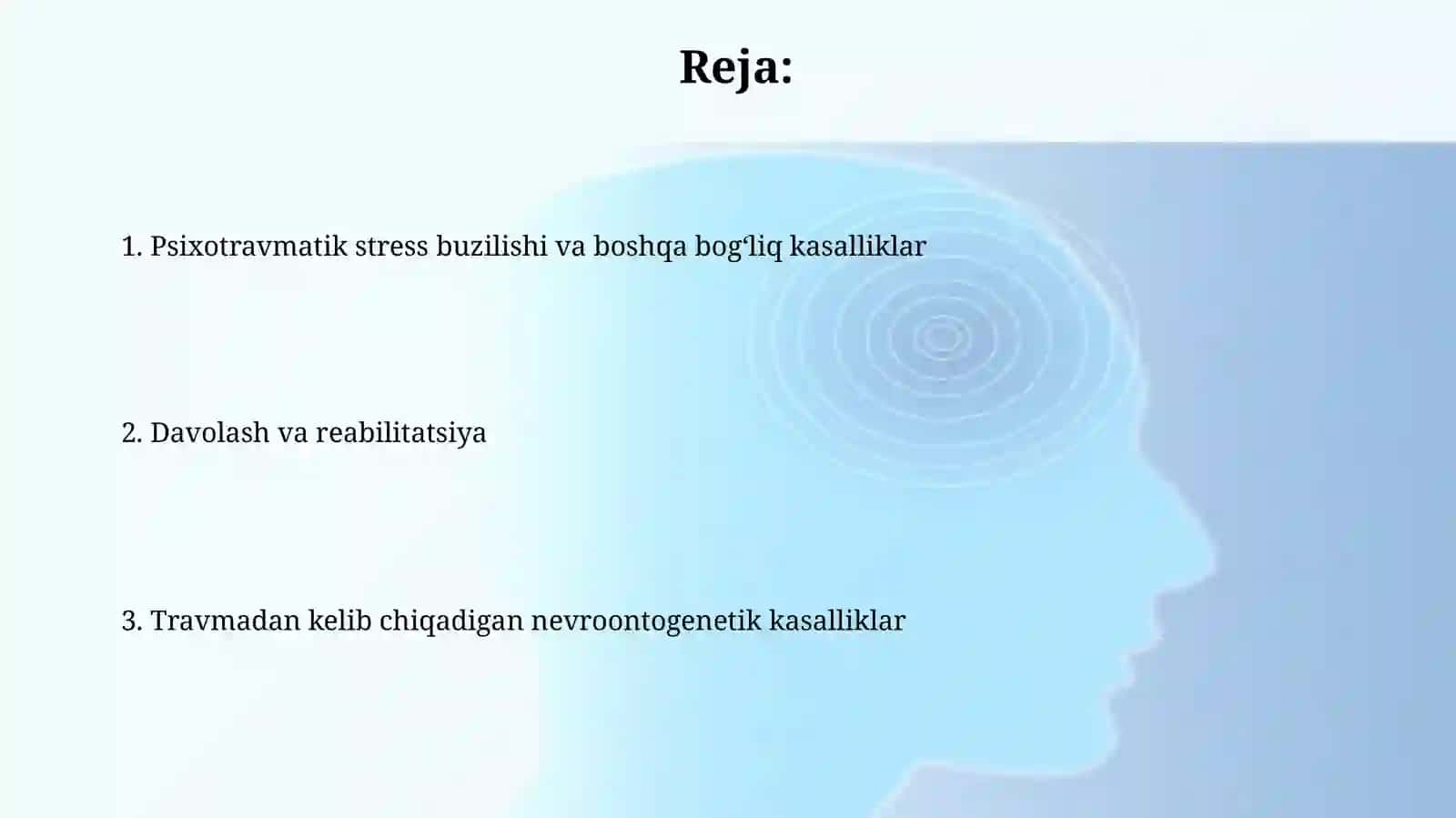 Jarohatlanish natijasida kelib chiqqan ruhiy buzilishlar. Neyroontogenetik buzilishga ta'rif bering 2