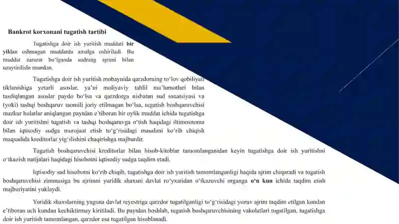 BANKROT KORXONANI TUGATISH 2