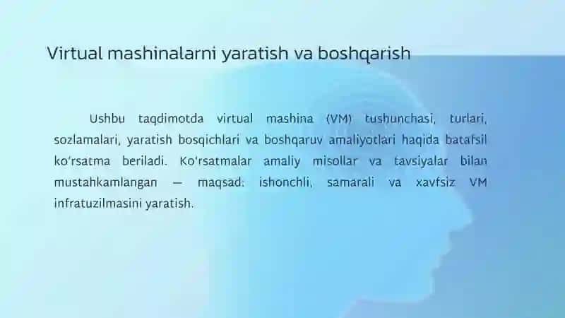 Virtual mashinalarni boshqarish 2