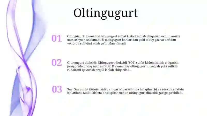 Oltingugurt Sulfat Kislota Ishlab Chiqarish Uchun Xomashyo Materiallari 2