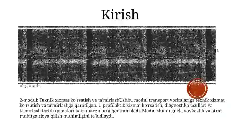 Transport Vositalarini Boshqarishni O'Rgatish 2