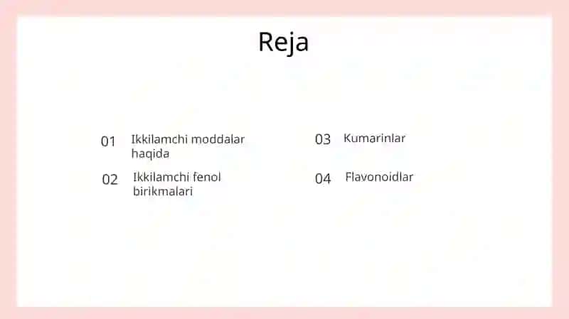 oʻsimliklarda ikkilamchi metabolitlar 2