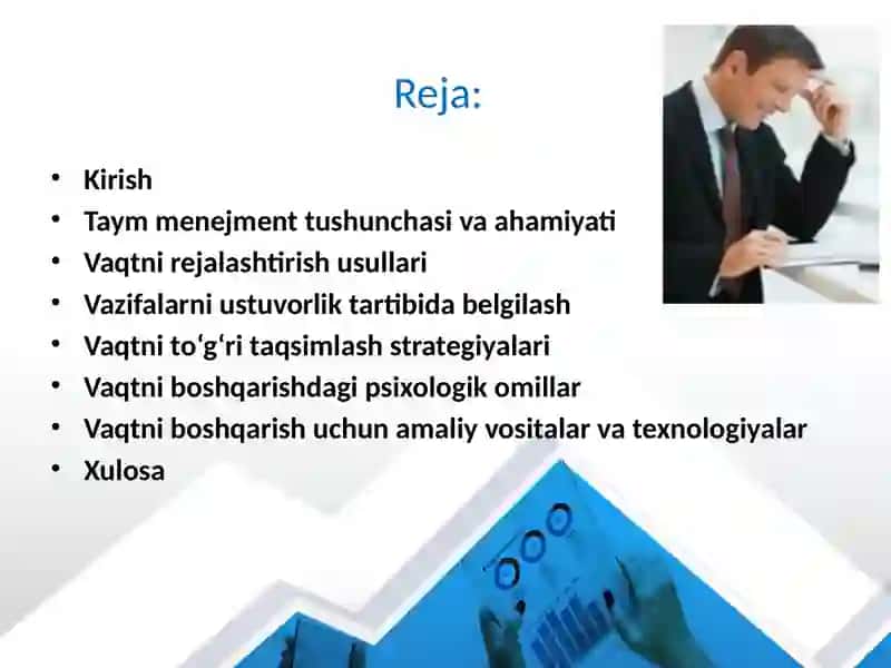 Taym menejment o'qish va ishda vaqtni to'g'ri taqsimlash 2