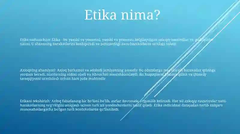 Etikani Mohiyati Va Ahamiyatini OʻRganish 2