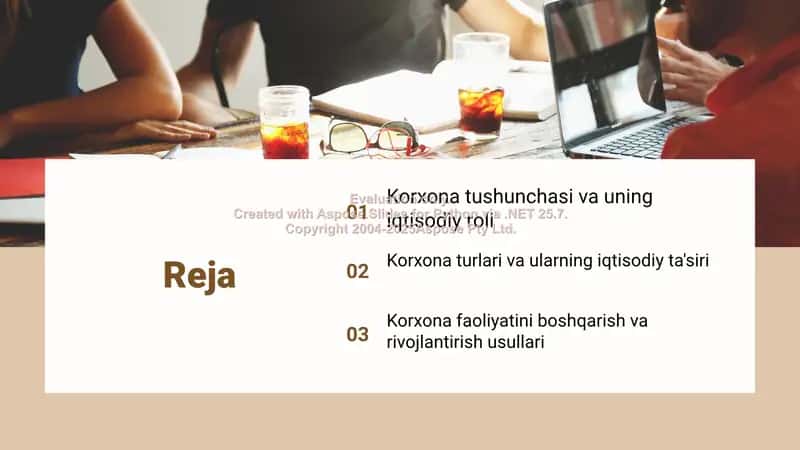 Korxona va uning iqtisodiyoti 2