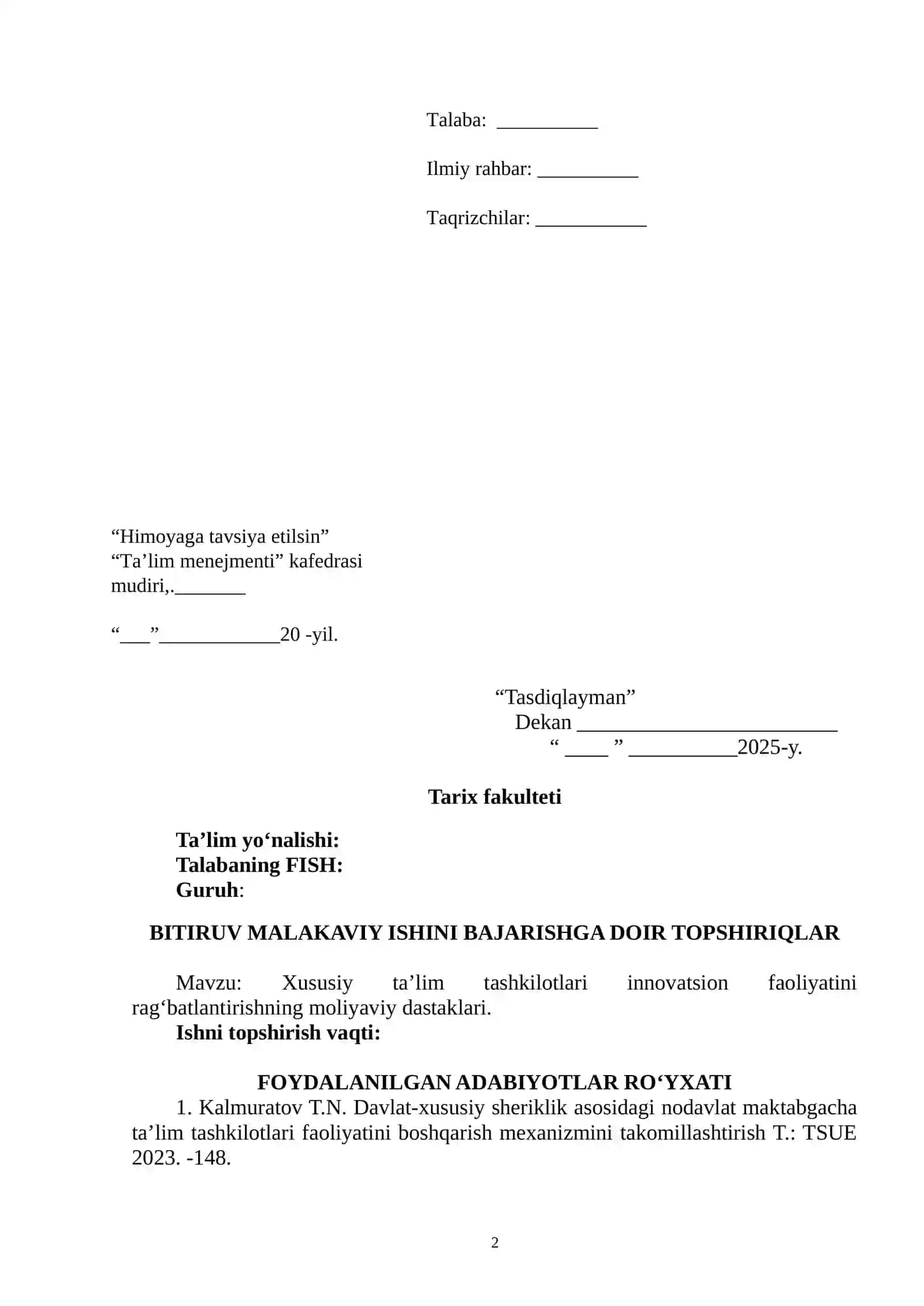 XUSUSIY TA’LIM TASHKILOTLARI INNOVATSION FAOLIYATINI RAG‘BATLANTIRISHNING MOLIYAVIY DASTAKLARI 2