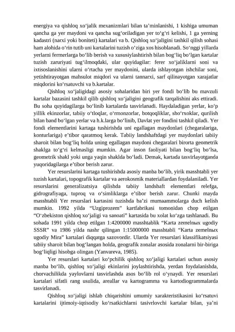 Qishloq xo‘jaligi xaritalarini loyihalashtirish va tuzish 2