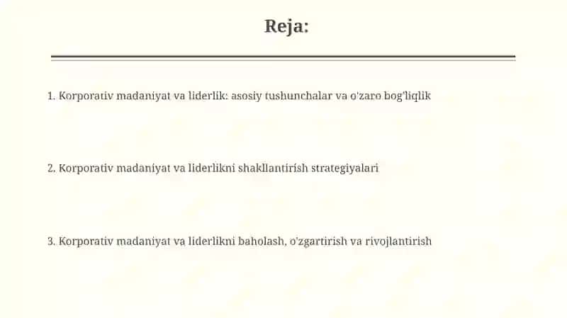 Korporativ madaniyat validerlikkontseptsiyasi 2