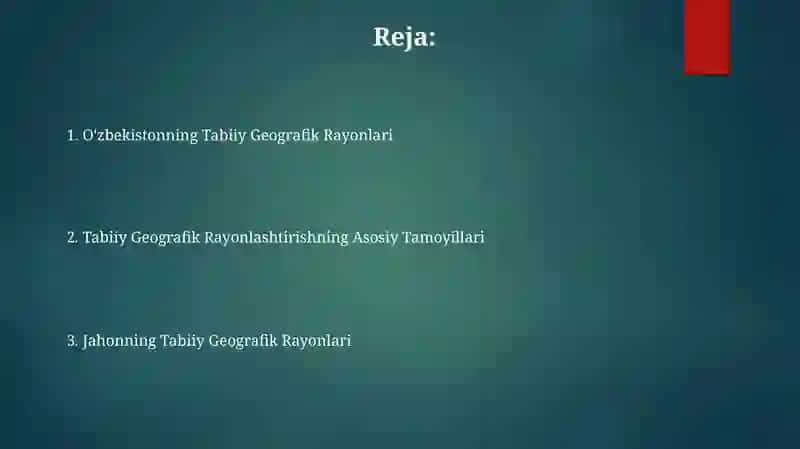 Tabiiy geografik rayonlashtirish 2