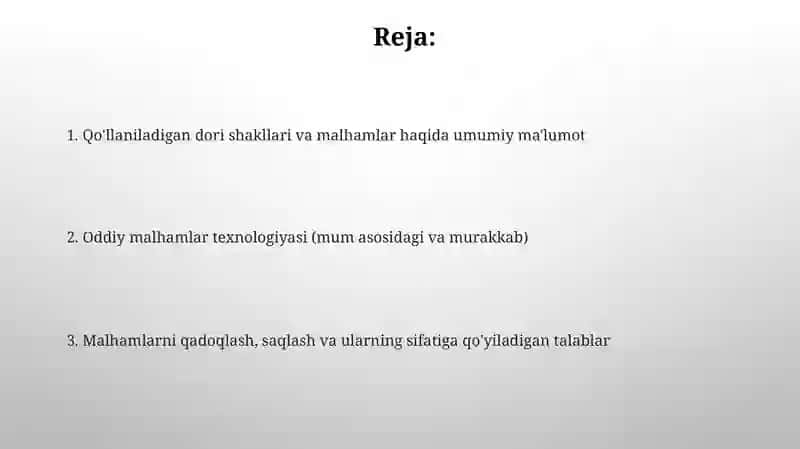 Applikatsion dori shakllari va oddiy malhamlar texnologiyasi 2