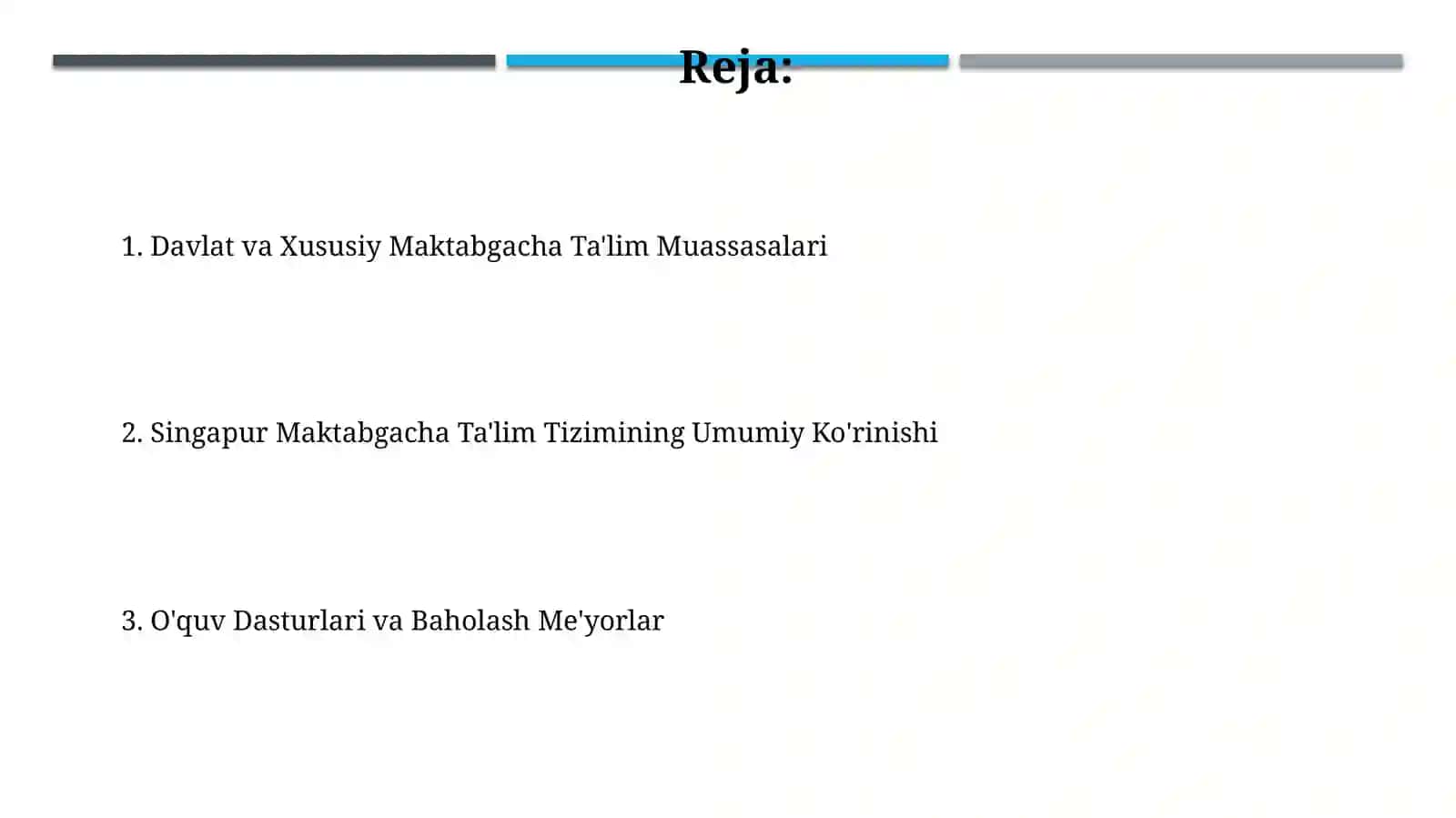 Singapur Maktabgacha Talim Tizimi 2
