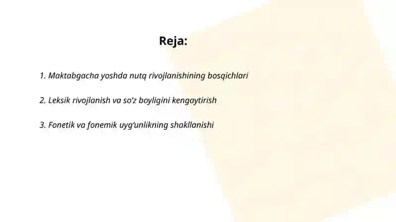 Maktabgacha tarbiya yoshida nutqning rivojlanishi 2
