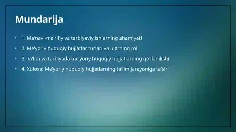 Ma'navi-ma'rifiy va Tarbiyaviy Ishlar 2